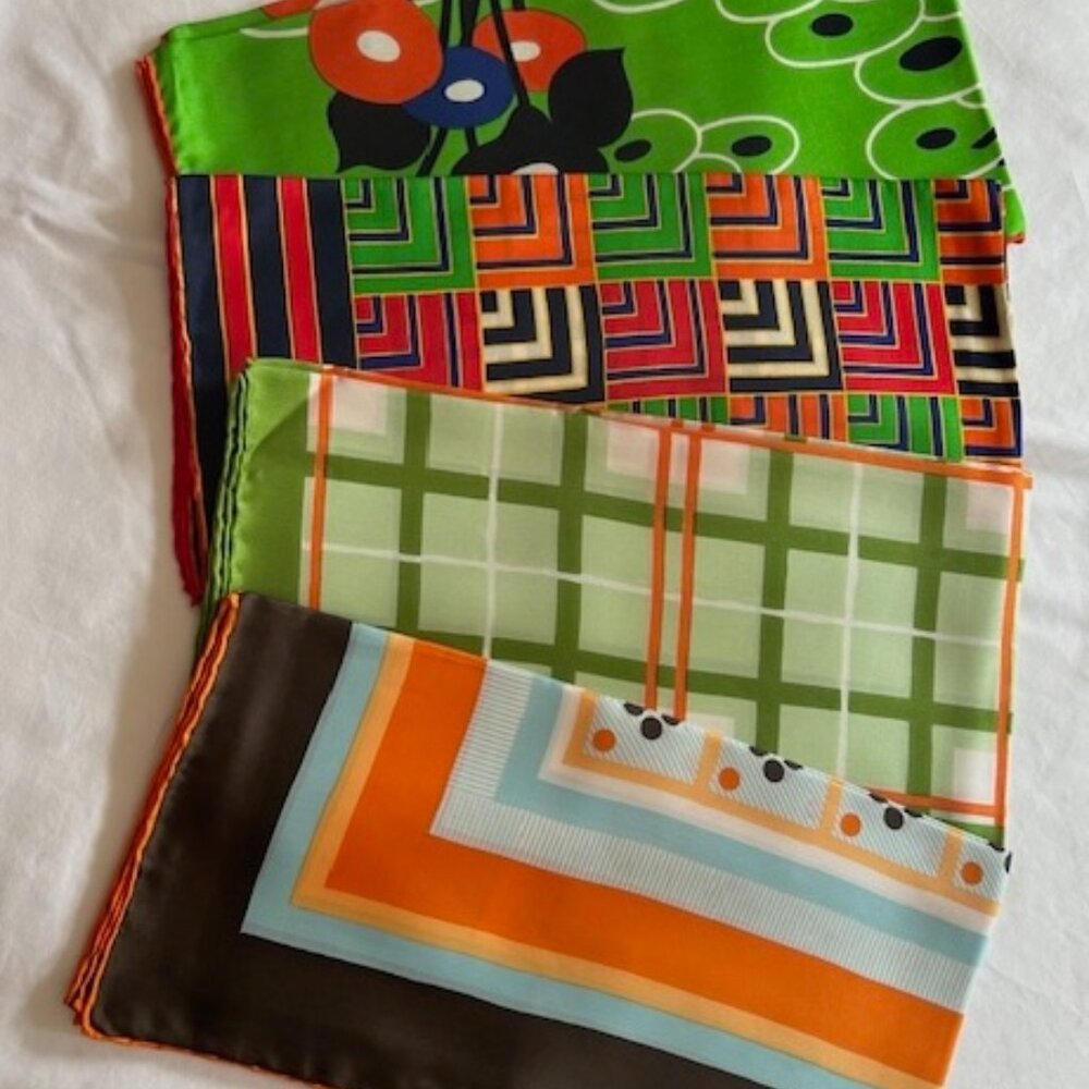 NWT Lot of Four Italian Silk Scarves